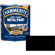 Hammerite Smooth Spīdīga aizsargkrāsa metāla virsmām, gluda virsma, melna 0.75L
