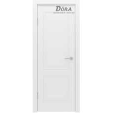 Dora Duo, Balta emalija, krāsotu durvju komplekts - Vērtne, Kārba, 2 Eņģes G80x200cm