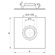 Almeva Jumta blīvejums ar manžeti 0° slīpumam DW25/250 - gab.