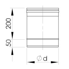 Almeva Dūmvada caurule EW/150, 200mm - gab.