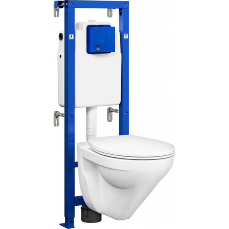 Gustavsberg Triomont XS iebūvējamais rāmis + Nordic 3 piekaramais pods ar soft-close vāku un skalošanas pogu - gab.