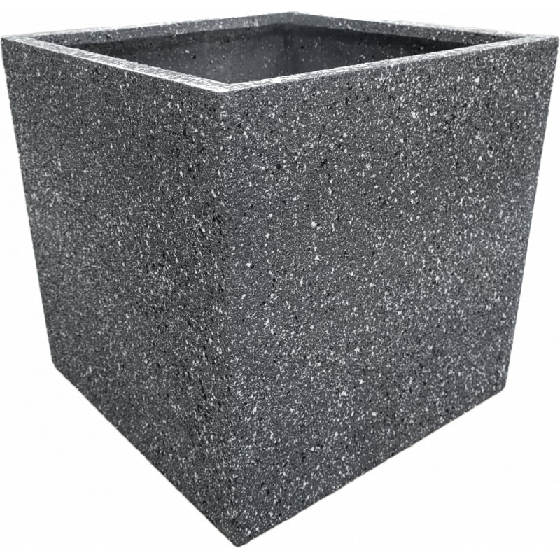 Besk Puķu pods stiklšķiedras 40x40x40cm, tumši pelēks