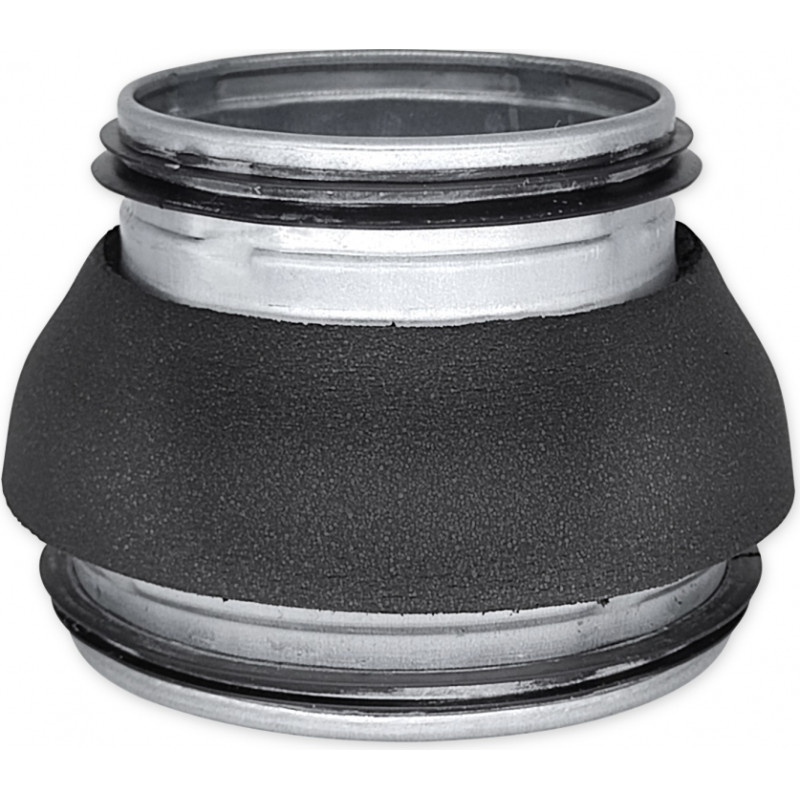 Europlast izolēta pāreja metāla, Ø125-Ø100mm ar gumijām, presēta, izolācija 9mm