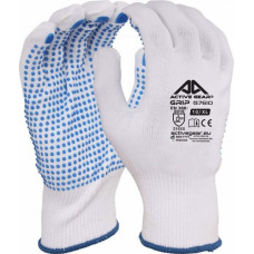 Active Gear Poliestera cimdi ar PVC punktojumu, 8 izm., Active GRIP G7608NP