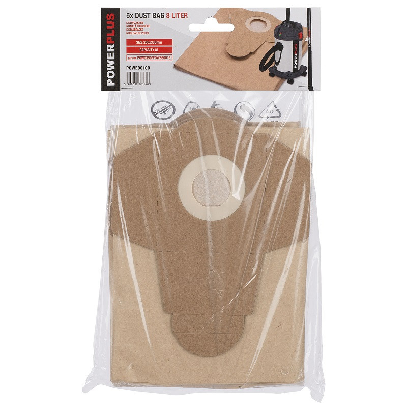 Powerplus Maisi putekļu sūcējam 8L (5gab.) POWE90100 POWERPLUS E