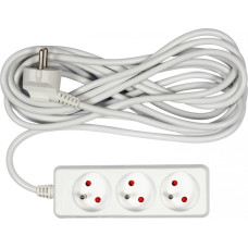 Vorel Pagarinātājs ar zemējumu 3 kontaktligzdām 5m, VOREL, 72508, balts