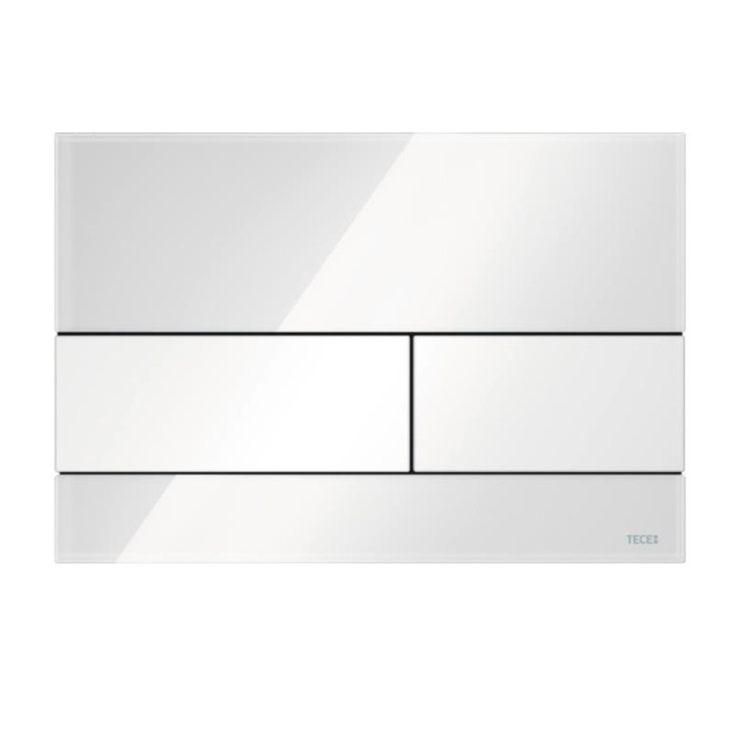 Tece taustiņš TECEsquare duo, 220x150 mm, balta stikla plāksne/baltas pogas