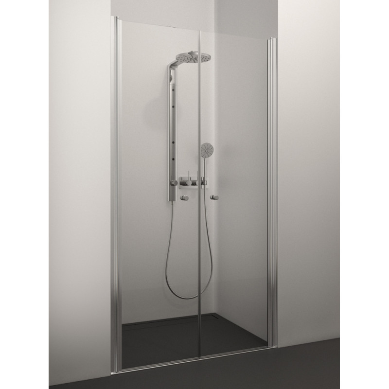 Stikla Serviss dušas durvis Flavia, 1100 mm, h=2000, hroms/caurspīdīgs stikls