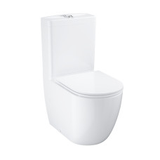 Grohe pods ar QR/SC Slim vāku BauCeramic rimless, 365x627 mm, universāls izvads, pievads no apakšas, balts