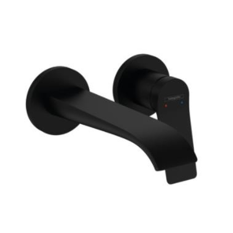 Hansgrohe izlietnes maisītāja Vivenis virsapmetuma daļa, 2 MC, iztece 195 mm, no sienas, matēta melna