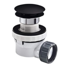 Wirquin izlietnes sifons ar izplūdi Quick Clac, 1¼ x 32 mm, matēts melns