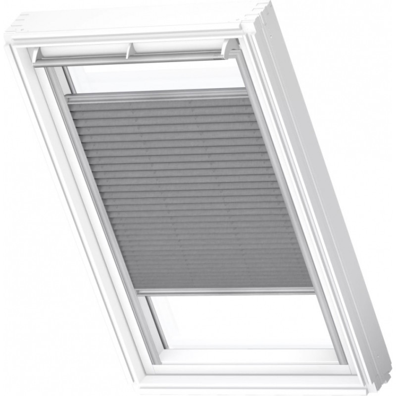 Velux FHL Plisētas jumta logu žalūzijas ar rokas vadību, ar alumīnija sliedēm, MK08, 78x140cm, pelēkas