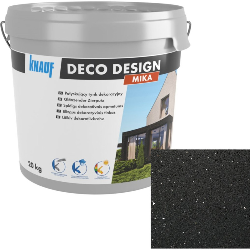 Knauf Deko Design Mika Dekoratīvais apmetums, 16 Vulkāniski melns, 20kg