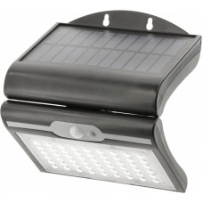 GTV RAMOS Solārais fasādes gaismeklis ar krēslas un kustību sensoru, 50W, 300lm, IP44, 6000K, melns