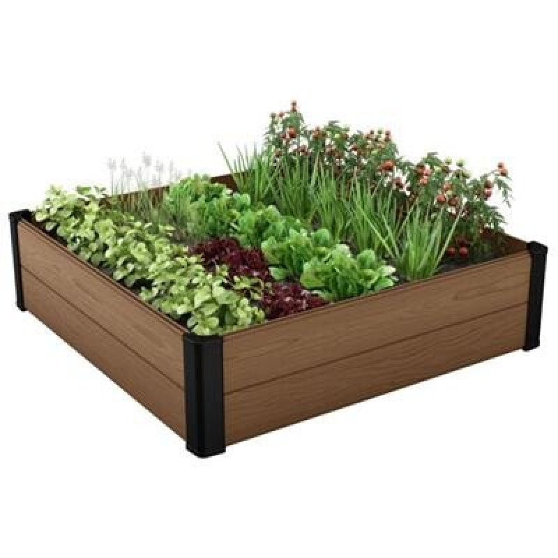 Paaugstinātā dārza dobe Keter Maple Square, brūna 106 x 106 x 32cm / gab
