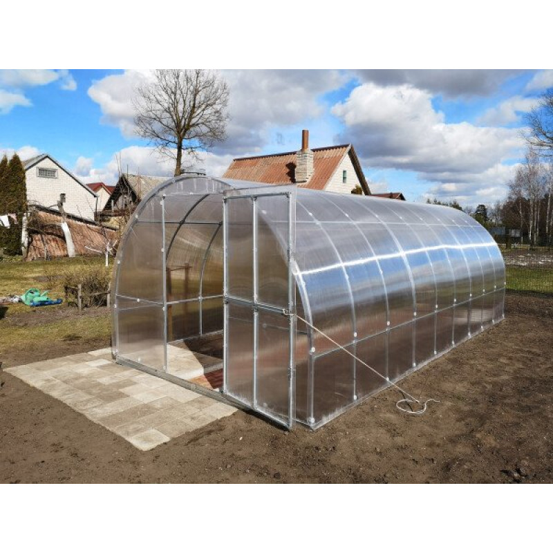 Siltumnīca KLASIKA TUBE 3x8m (24m2) ar pamatiem un 6mm polikarbonāta pārklājumu; 4779037491674 / gab