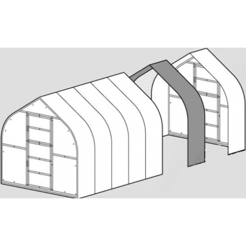 Pagarinājums 2m siltumnīcai Klasika Drop ar 4mm polikarbonātu; 4779037493968 / gab