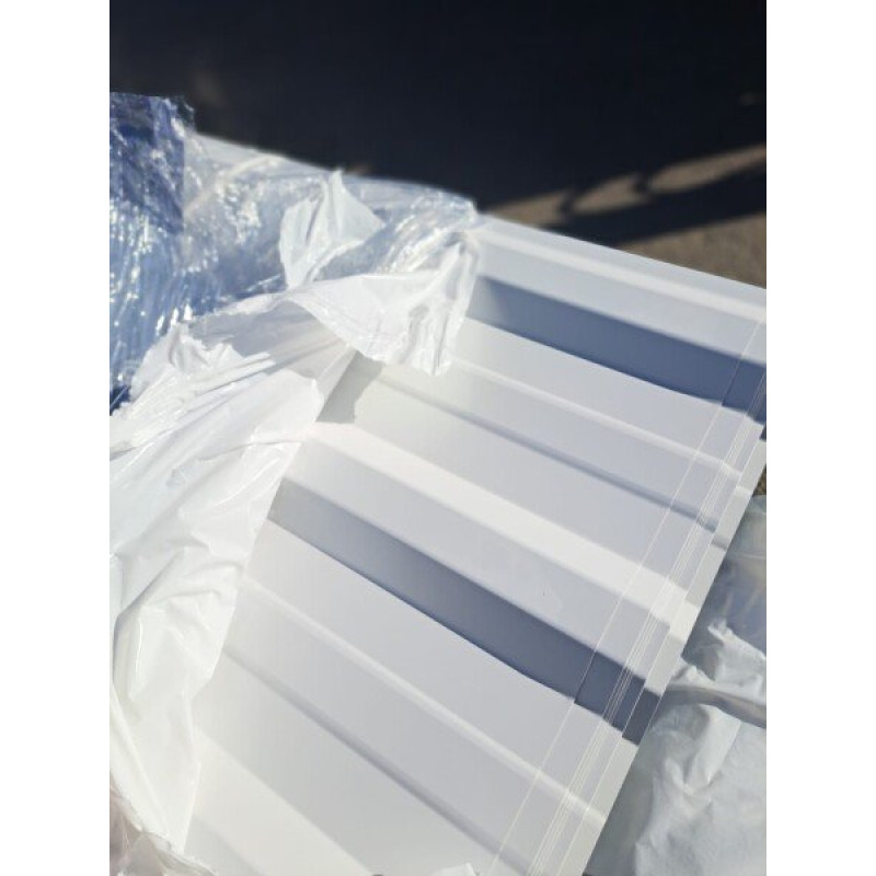 Metāla segums T18 E trapecveida, 0,37mm PS RAL9010 (Balts) / m²
