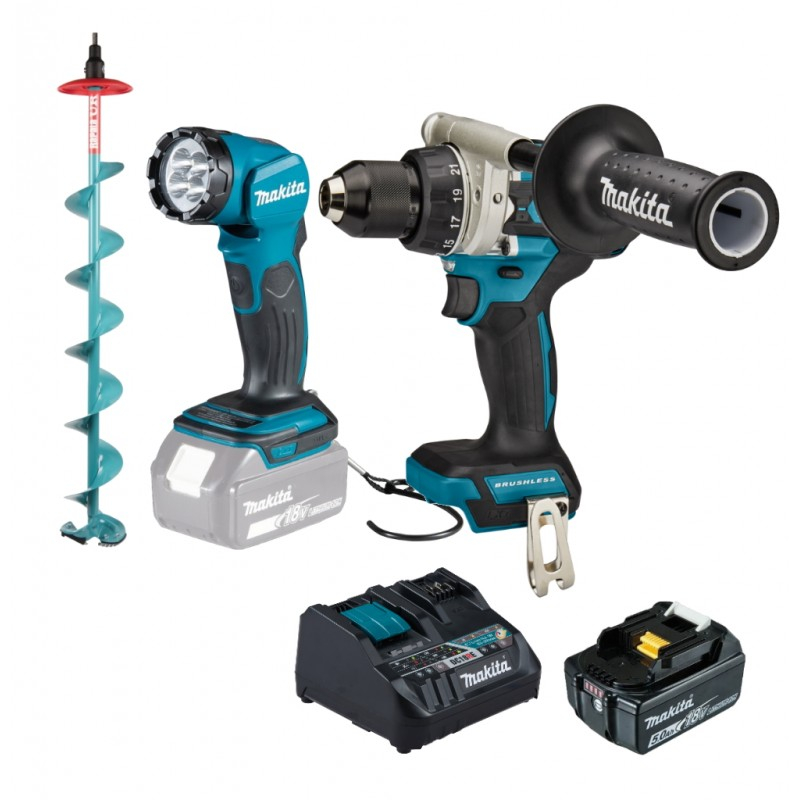 Makita Akumuliatorinis gręžtuvas MAKITA DDF486Z+ su priedais