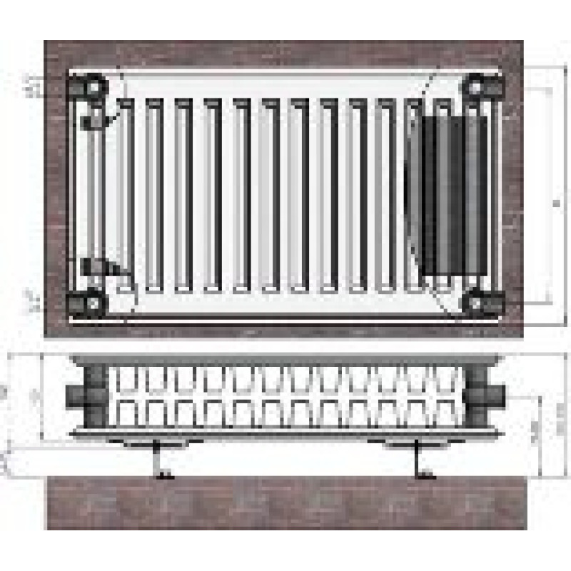 Radiators 22x600x1200 sānu piesl. Termolux