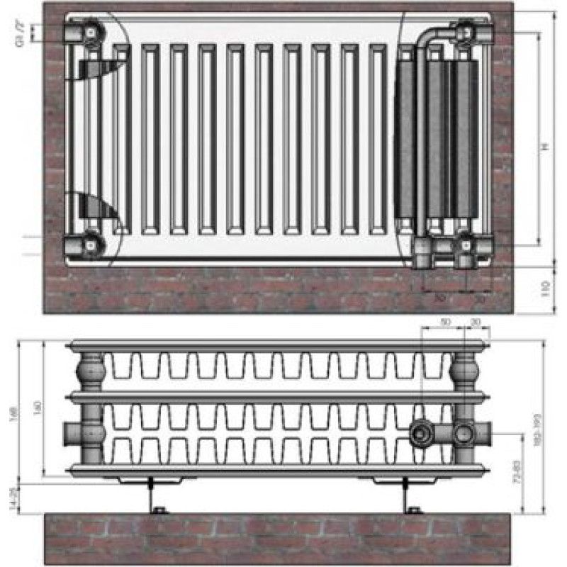 Radiators 33x500x500 VCO Termolux