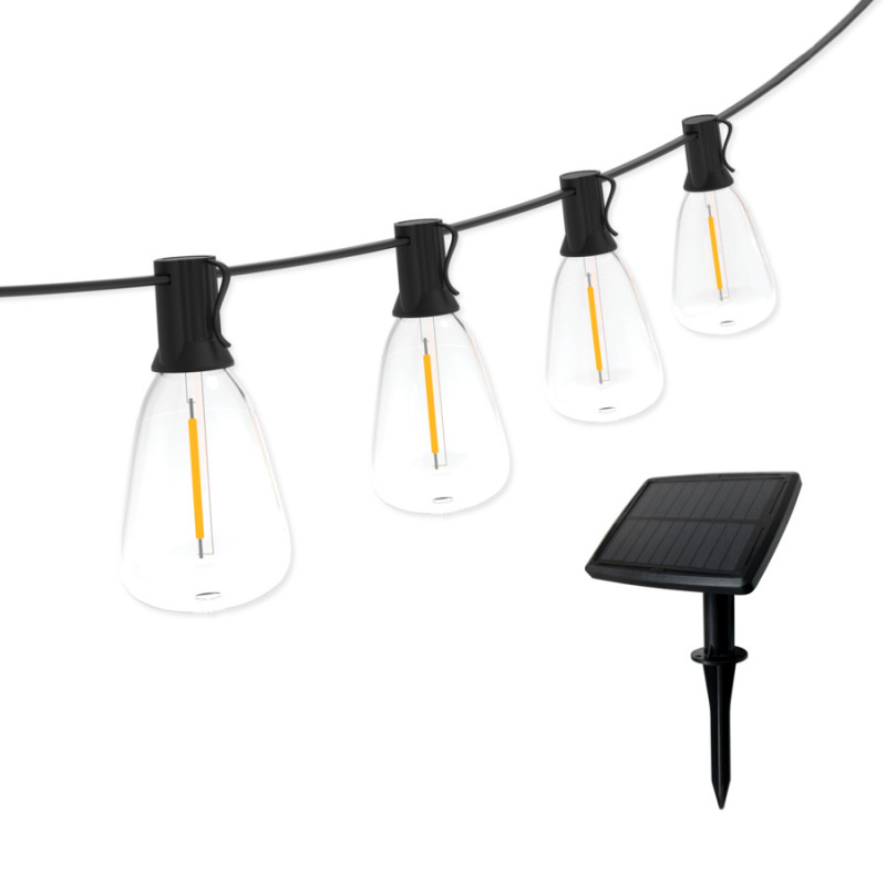 Artflow Dekoratīva lampu virtene ar saules bat., 14.63m, E12x15gb, s.balta