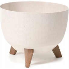 Lamela Puķu pods Roma Eco Wood 24cm, balts