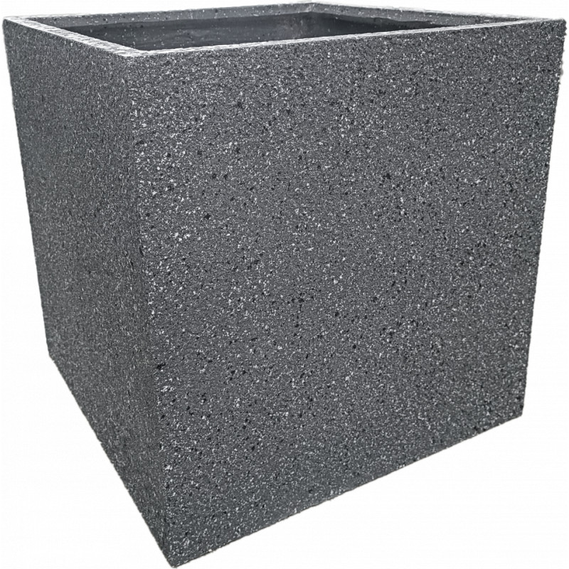 Besk Puķu pods stiklšķiedras 50x50x50cm, tumši pelēks