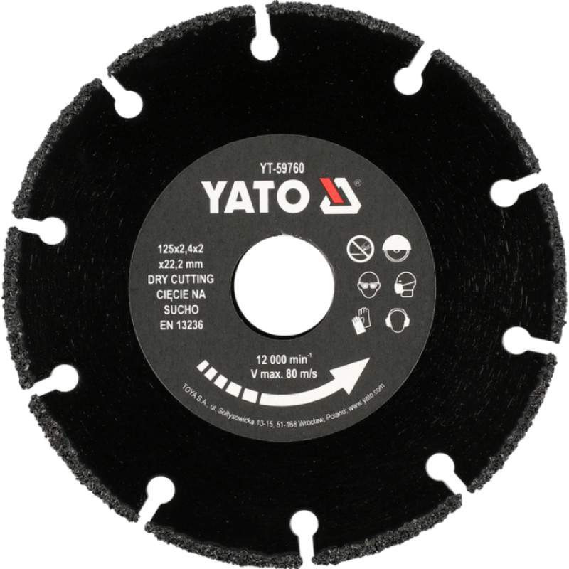 Yato Karburīda asmens koka griešanai YATO YT-59760 125 mm, 22.2 mm, 12000 apgr./min, 80 m/s