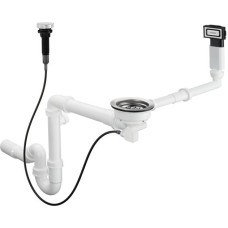 Hansgrohe virtuves izlietnes sifons ar izplūdi un pārplūdi D16-11, 1½ x40/50 mm, pop-up, plastmasa