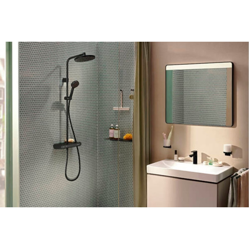 Hansgrohe dušas sistēma ar termostatu Activera S 240 1jet EcoSmart ShowerTablet Select 360 Varia, matēta melna