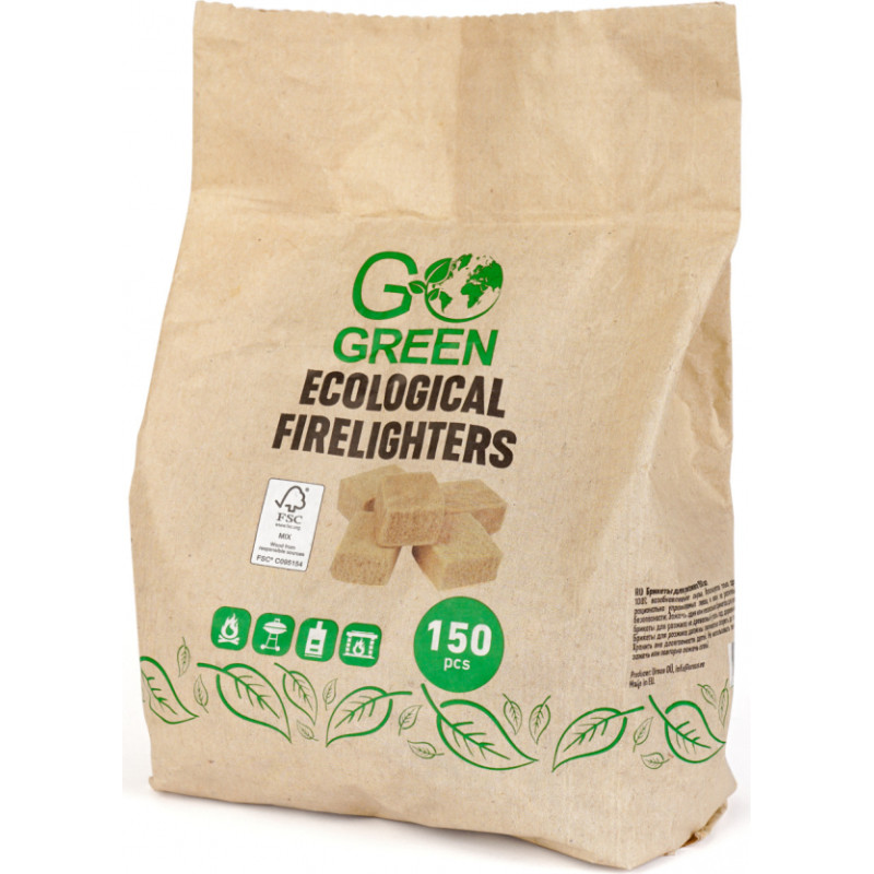 Gogreen Ekoloģiskie aizdedzināšanas kubiņi 150gab. 1901118 GOGREEN