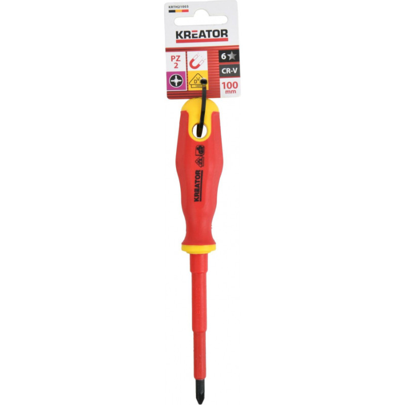 Kreator Izolēts krusta skrūvgriezis 100mm, PZ2 VDE KREATOR KRTH21003