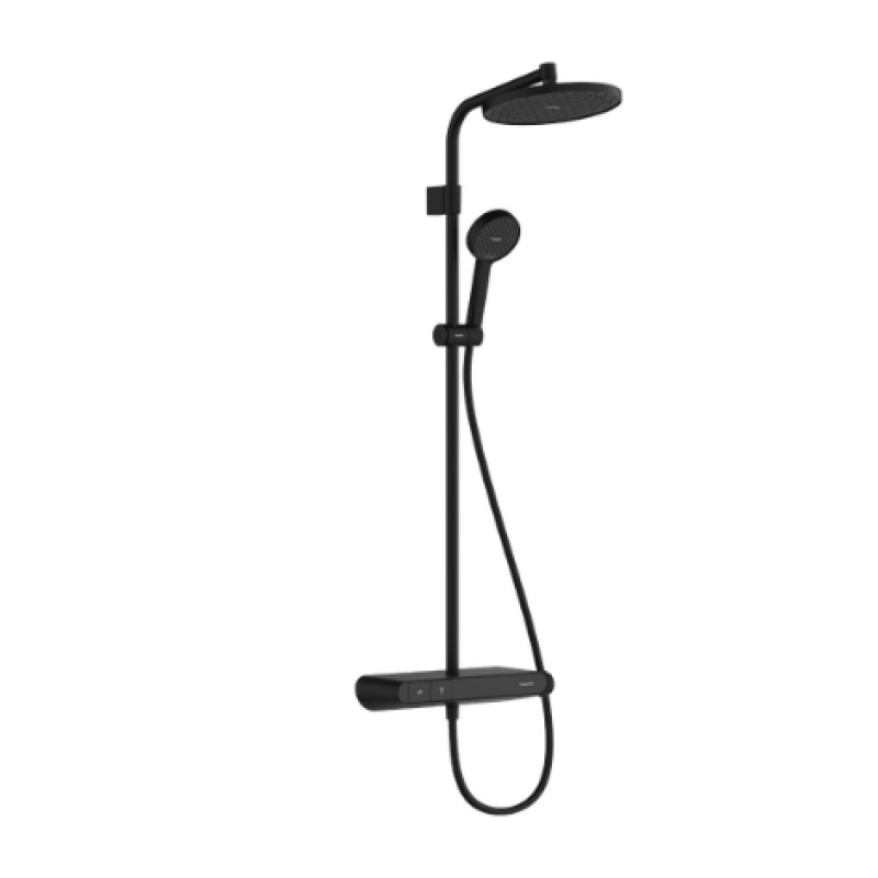Hansgrohe dušas sistēma ar termostatu Activera S 240 1jet EcoSmart ShowerTablet Select 360 Varia, matēta melna
