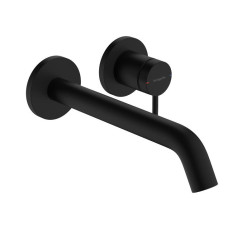 Hansgrohe izlietnes maisītāja Tecturis S virsapmetuma daļa, 2 MC, iztece 225 mm, no sienas, matēta melna