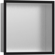 Hansgrohe iebūvējams plaukts XtraStoris Original, 300x100xh300 mm, ar atliektu maliņu, matēts melns/brushed st