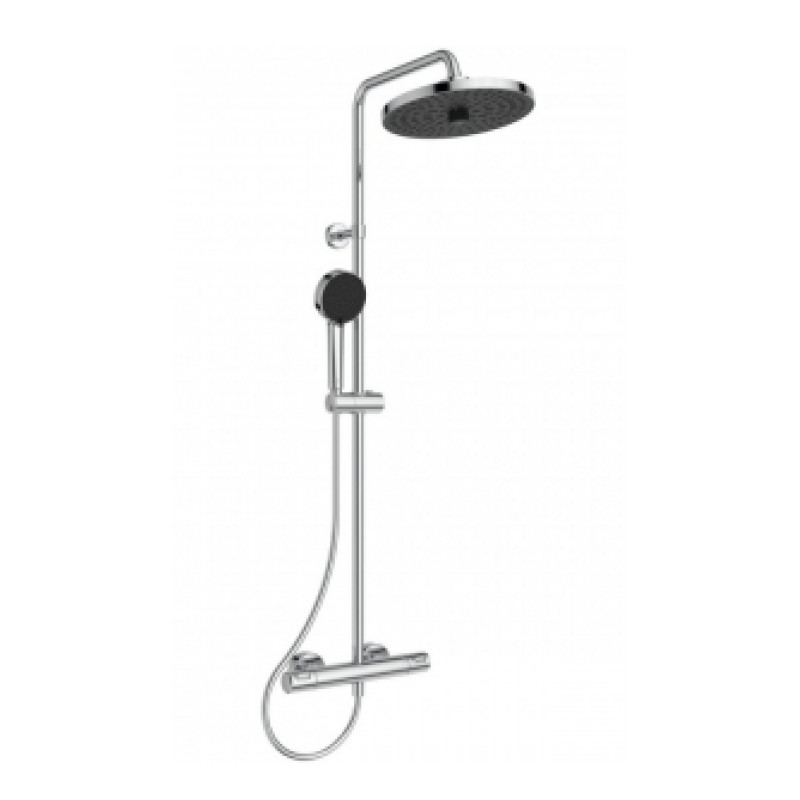 Ideal Standard dušas sistēma ar termostatu Ceratherm T25, hroms/melns
