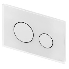 Tece taustiņš TECEloop duo, 220x150 mm, balta stikla plāksne/baltas pogas