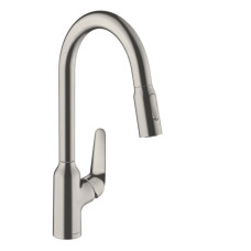 Hansgrohe virtuves izlietnes maisītājs ar izvelkamu dušu Focus M429-H220, stainless steel optic