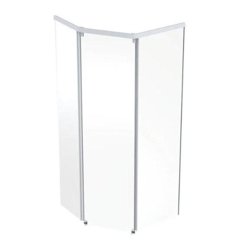 Contura Showe piecstūrveida priekšējā daļa dušas kabīnei Showerama, 1000x1000 mm, balts/caurspīdīgs stikls