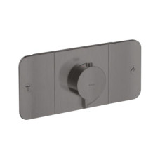 Hansgrohe iebūvējamā termostata Axor One virsapmetuma daļa, ar 2 izejām, brushed black chrome