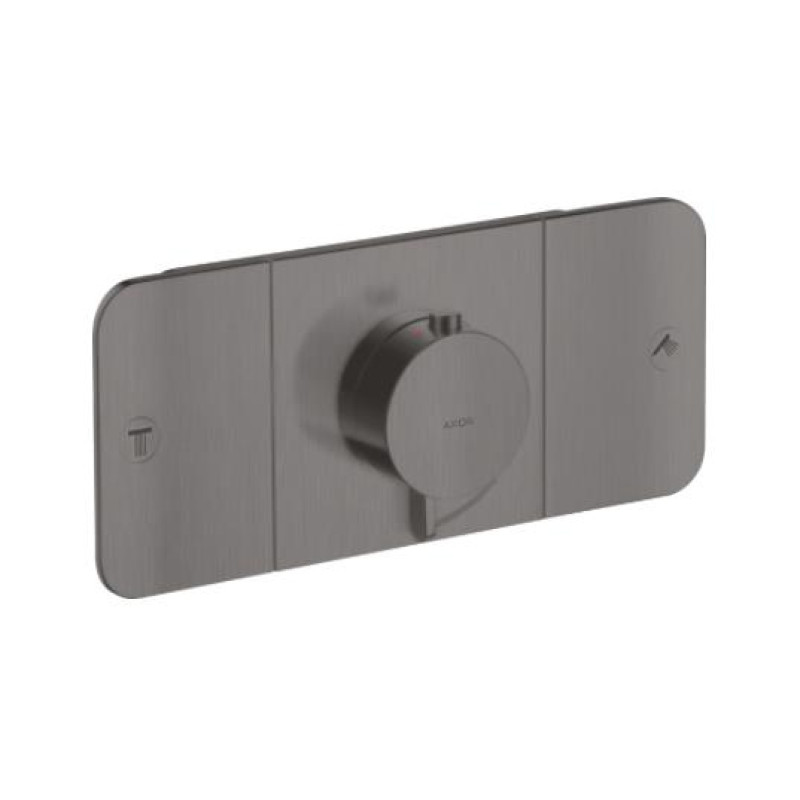 Hansgrohe iebūvējamā termostata Axor One virsapmetuma daļa, ar 2 izejām, brushed black chrome