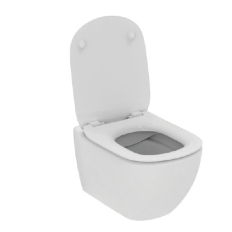 Ideal Standard pods ar SC vāku Tesi rimless, 365x535 mm, stiprināms pie sienas, balts