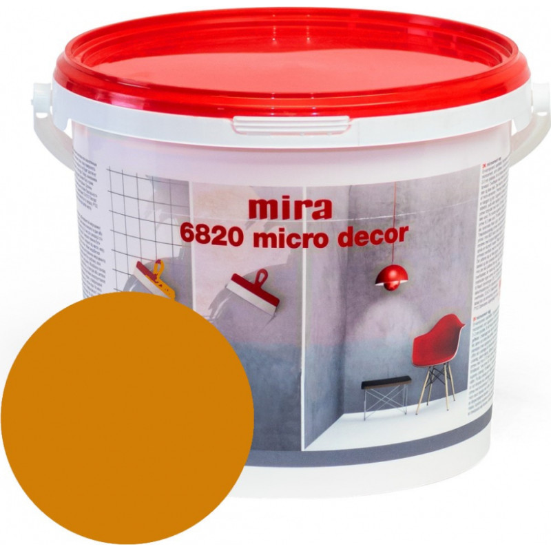 Mira 6820 Micro decor Sienu mikrocememta dekoratīvā špaktele, oranža, 3kg