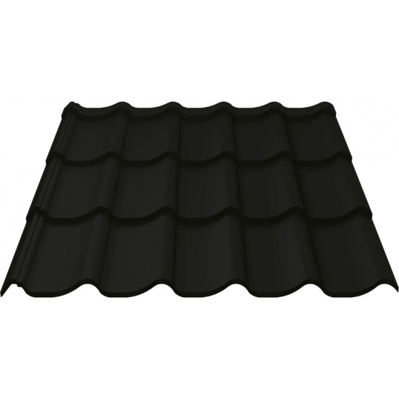 Ruukki Monterrey FEB Forma 40 (Pusmatēts) metāla jumta segums 0.5mm, RR33/Melns, TS44-350-1100