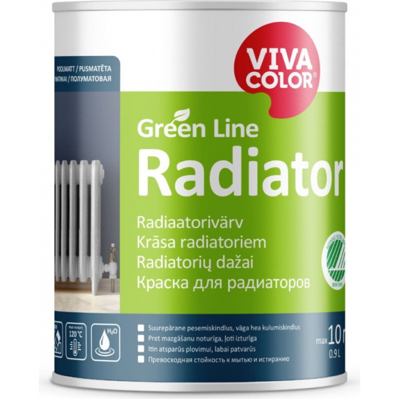 Vivacolor Radiator A Krāsa radiatoriem, pusmatēta, 0,9L