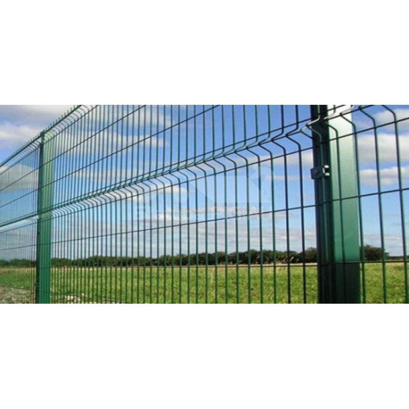 Paneļu žogs 3D 2,5x1,53 m (200x50mm), d-3/4, ZN+RAL6005 (zalš) / gab