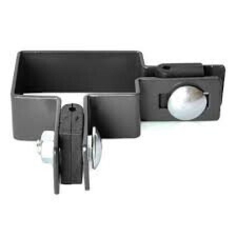 Paneļu žoga stiprinājums stūra 60x40mm, ZN+RAL7016 (pelēki) / gab