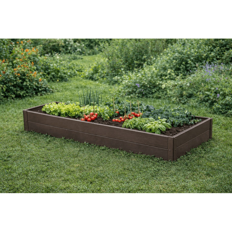 Paaugstinātā dārza dobe KLASIKA Woodlook 1500×500×200 mm, brūna / gab