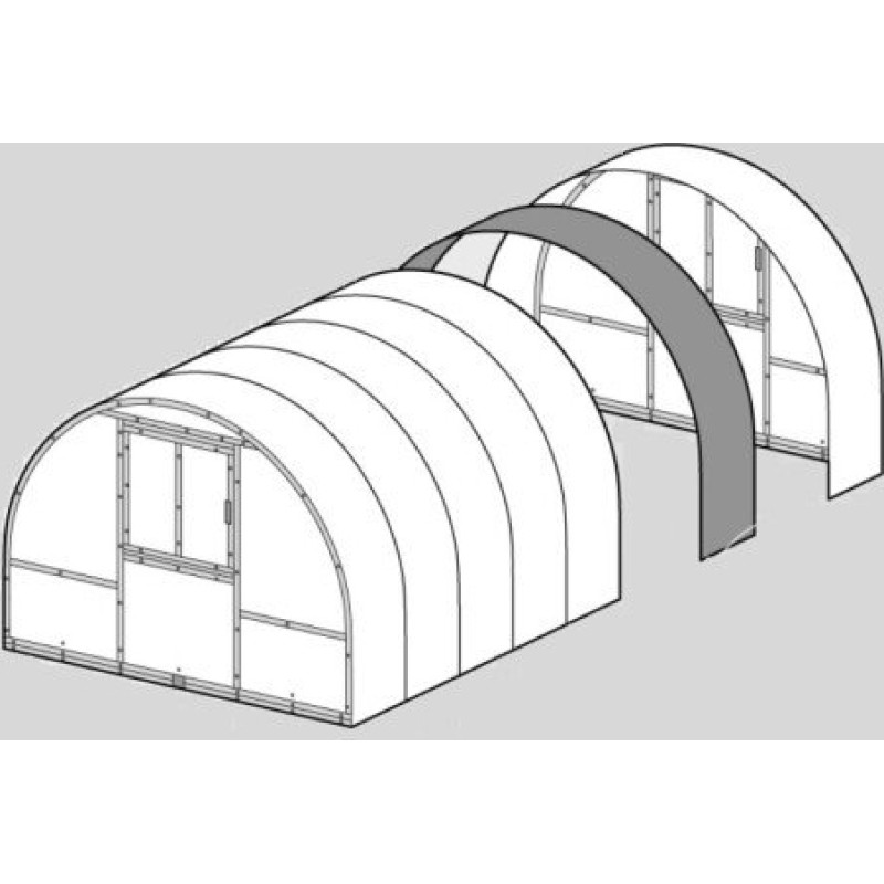 Karkass siltumnīcas pagarinājuma 2m KLASIKA TUBE, bez pārklājuma / gab